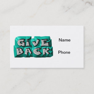 Ge Back Quote Wisdom Teal Grått Chiseled Brev Visitkort