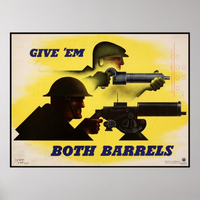 Ge båda piporna, WW2 militär- och fabriksarbetare Poster (Framsidan)