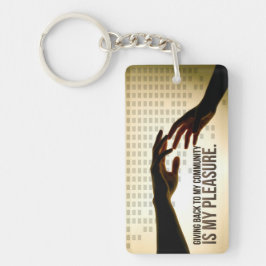 "Ge baksida är njutning" Motiveringsbekräftelse Nyckelring