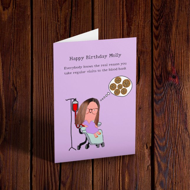 Ge Blod Funny Birthday Kort (Skapare uppladdad)
