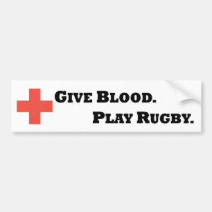 Ge blod. Leka Rugby Bildekal