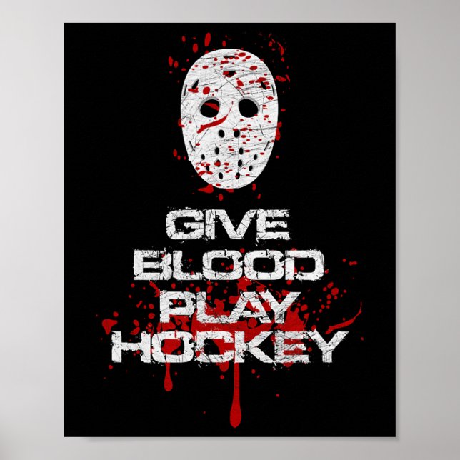 Ge Blod Spela Hockey Pro Ishockeyspelare Inspi Poster (Framsidan)