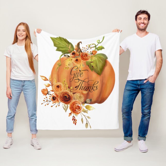 Ge blommigt-pumpa Classic Fleecefilt (På plats)