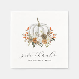 Ge Blommigt - Thanksgiving för Watercolor Pumpkin- Pappersservett