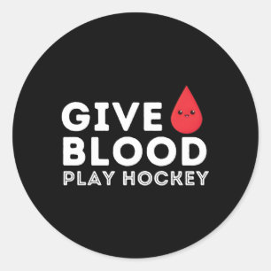 Ge Blood Play Hockey Ice Hockey Player Runt Klistermärke