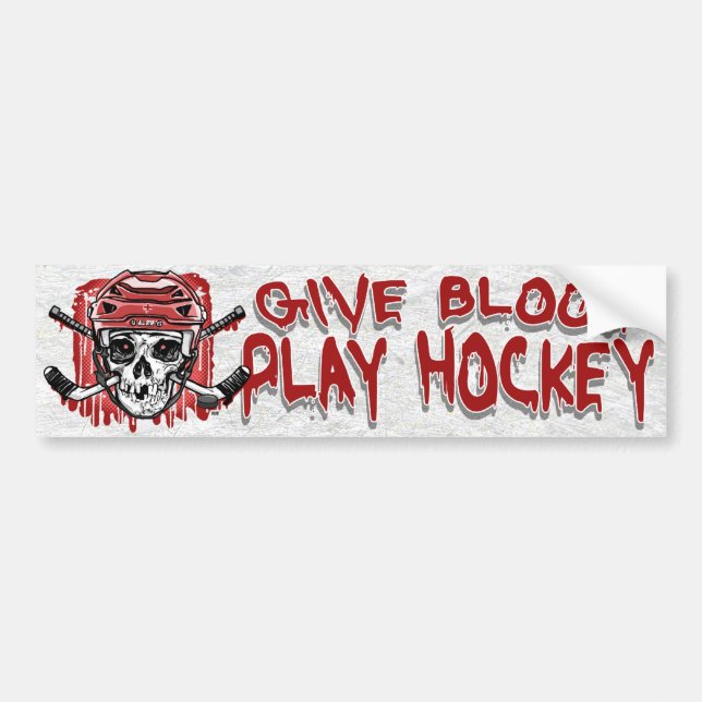 Ge Blood Play Hockey Red Bildekal (Framsidan)