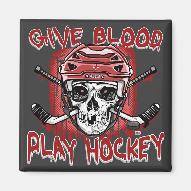 Ge Blood Play Hockey Red Magnet (Framsidan)
