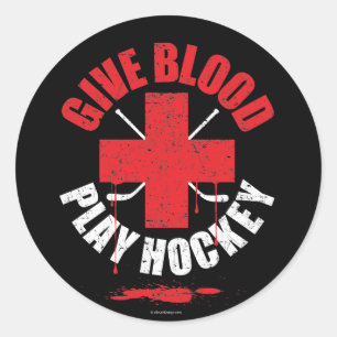 Ge Blood Play Hockey v1 Runt Klistermärke