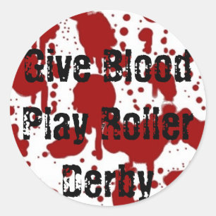 Ge Blood Play Roller Derby Sticker Runt Klistermärke