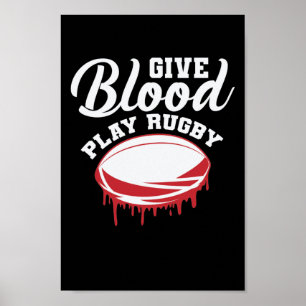 Ge Blood Play Rugby Football Sport Poster