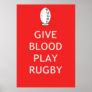 Ge Blood Play Rugby Poster