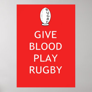 Ge Blood Play Rugby Poster