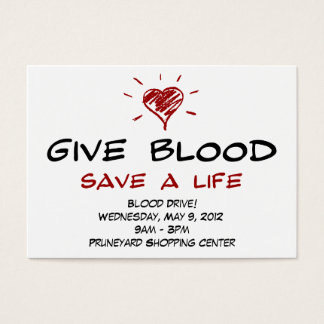 Ge Blood Spara A Life Blood Drive Knubbig Template Visitkort