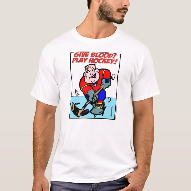 Ge Blood! Spela Hockey! Tee (Framsida)