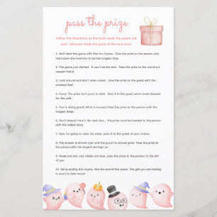 Ge bort priset Baby Shower-spelet - Pink Ghost Boo