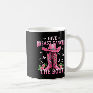 Ge bröstcancer Boot Cowgirl Cancer Awarene Kaffemugg