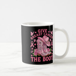 Ge bröstcancer Boot Cowgirl Cancer Awarene Kaffemugg