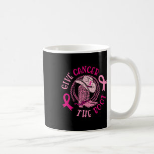 Ge bröstcancer Boot Cowgirl Cancer Awarene Kaffemugg