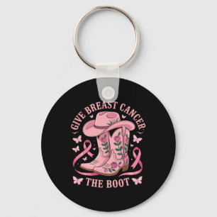 Ge bröstcancer Boot Cowgirl Cancer Awarene Nyckelring
