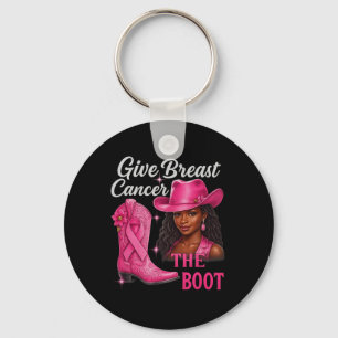 Ge bröstcancer Boot Cowgirl Cancer Awarene Nyckelring