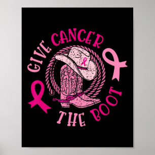 Ge bröstcancer Boot Cowgirl Cancer Awarene Poster