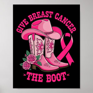 Ge bröstcancer Boot Cowgirl Cancer Awarene Poster