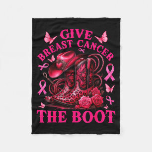 Ge bröstcancer sparken Cowgirl Cancer Medvetenhet Fleecefilt
