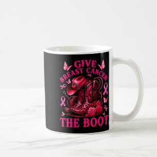 Ge bröstcancer sparken Cowgirl Cancer Medvetenhet Kaffemugg