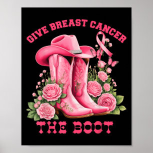 Ge bröstcancer sparken Cowgirl Rosa Band Vi Poster