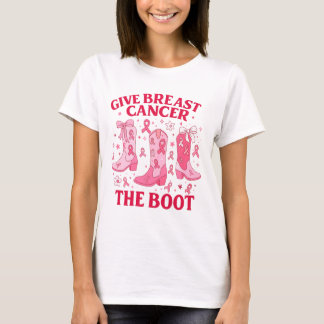 Ge bröstcancer sparken Western Pink Ribbon T Shirt