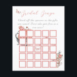 Ge Butterflies Tea Blommigt Shower Bingo Game<br><div class="desc">Elegant Ge Me Butterflies temat  Rosa och Grått Vild Flowers and Butterflies and Kopp Watercolor Blommigt High Tea Brunch Möhippa Party Superskoj Funny  Bingo Game Card</div>