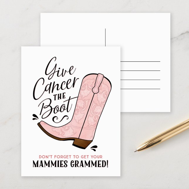 Ge Cancer Boot Postcard Meddelande Vykort (Skapare uppladdad)
