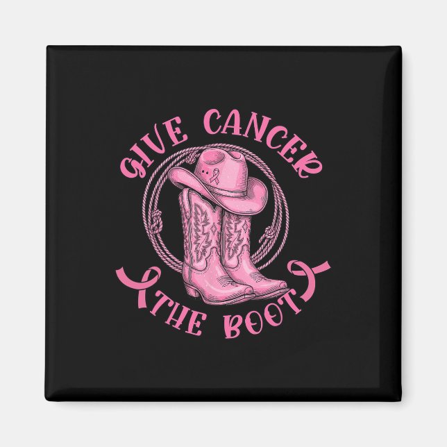Ge Cancer Boot Rosa Breast Cancer Western Co. Magnet (Framsidan)