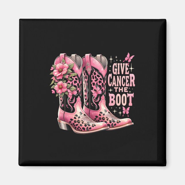 Ge Cancer Boot Westers Cowgirl Boots Breast Magnet (Framsidan)