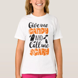 Ge Candy och kalla mig Scary Halloween T-Shirt