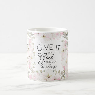 "Ge den till gud" Blommigt Christian/Bible    Kaffemugg
