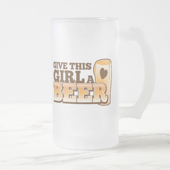 GE DENNA FLICKA som en ÖLdesign från ölen shoppar Frostat Ölglas (Höger)