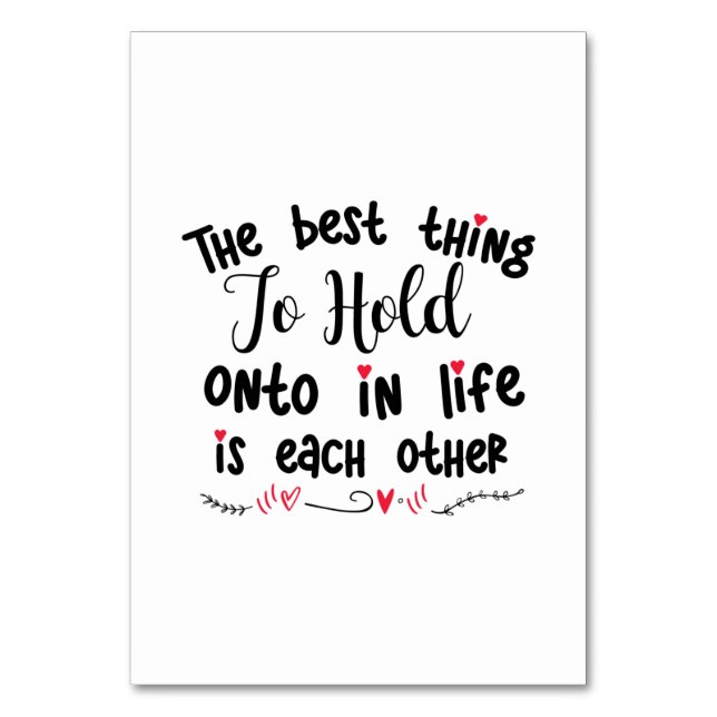 Ge det bästa Saken att hålla Bordsnummer (Framsidan)