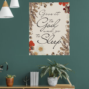 Ge Det Till Gud Och Gå Och Lägg Dig Tro Skriftskri Poster