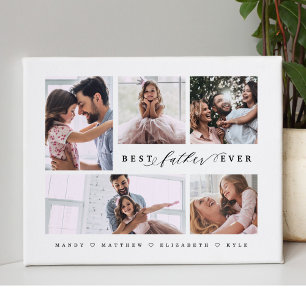 Ge dig för bästa Far någonsin-familjens fotokollag Canvastryck