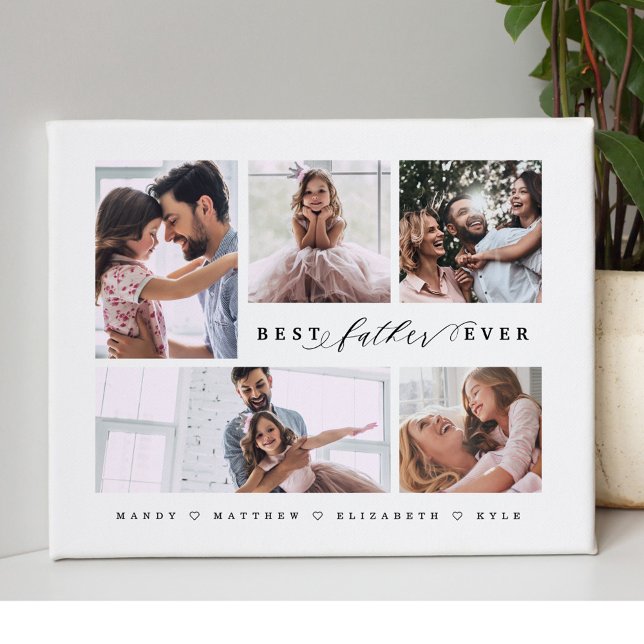 Ge dig för bästa Far någonsin-familjens fotokollag Canvastryck (Skapare uppladdad)