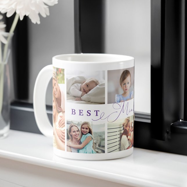 Ge dig för bästa lilla någonsin-familjens fotokoll kaffemugg (Gift For Best Mini Ever Family Photo Collage Coffee Mug)