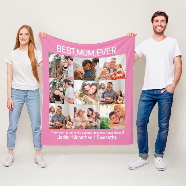 Ge dig för bästa Mamma någonsin-familjens fotokoll Fleecefilt (På plats)