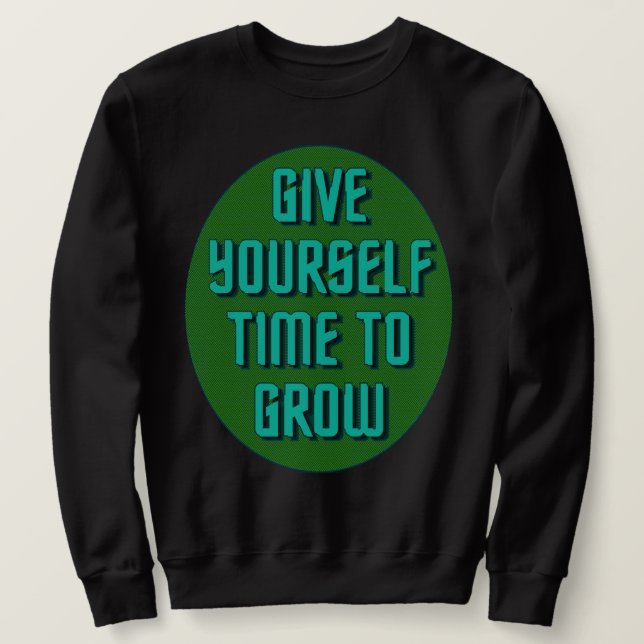 Ge Dig Tid att Växa - Inspirerande Citat Lång Ärmad Tröja (Design framsida)