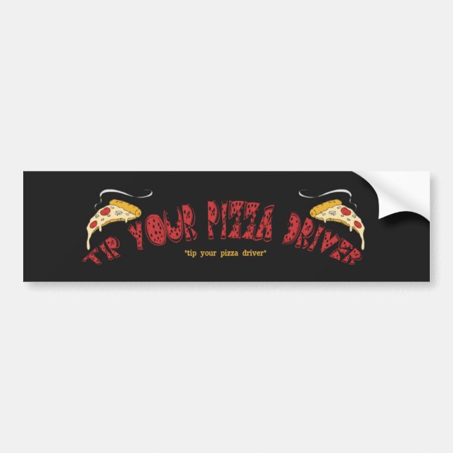 Ge dricks till din pizzabud bildekal (Framsidan)