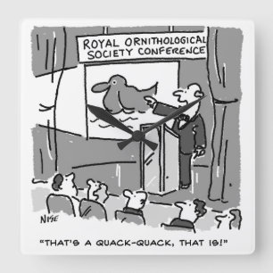 Ge efter en fågelvakt eller en Birder. Funny Fyrkantig Klocka