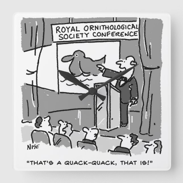 Ge efter en fågelvakt eller en Birder. Funny Fyrkantig Klocka (Framsida)