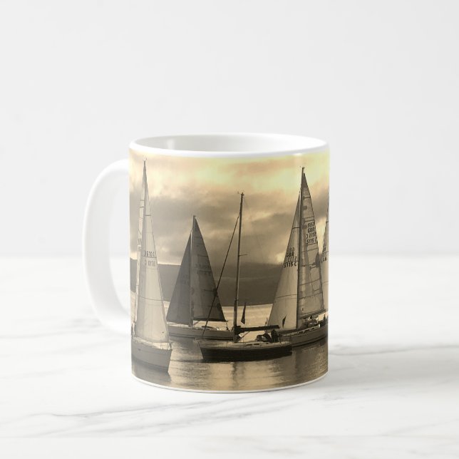 Ge efter en sjöman. Yachting Kaffemugg (Framsida vänster)