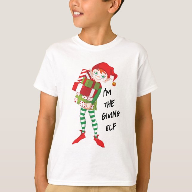 Ge Elf Basic Kid's Unisex Helgdag Elf T-Shirt (Framsida)