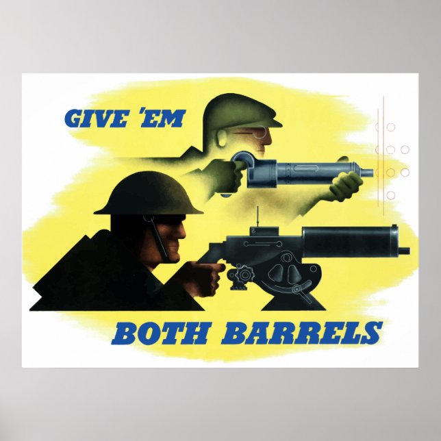 Ge 'Em Båda Barrels Poster (Framsidan)